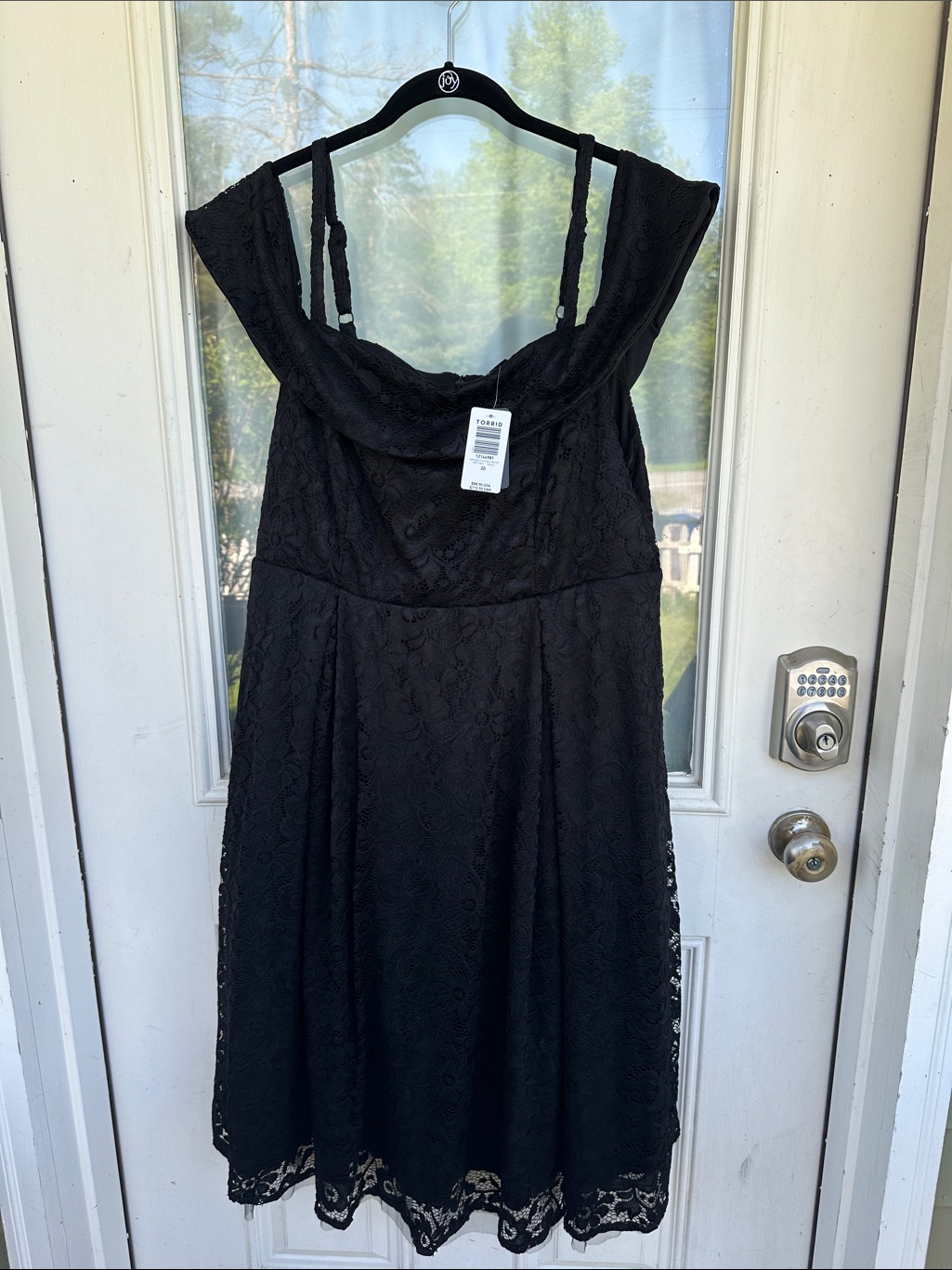 Nwt Torrid Black Lace Fit-And-Flare Dress With Off The Shoulder Straps (Size 20)